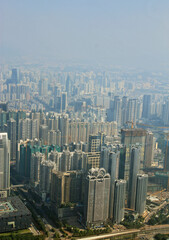Fototapeta na wymiar Guangzhou town view from windows of Canton tower