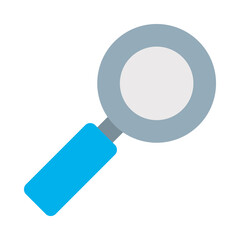 magnifying glass icon, flat style