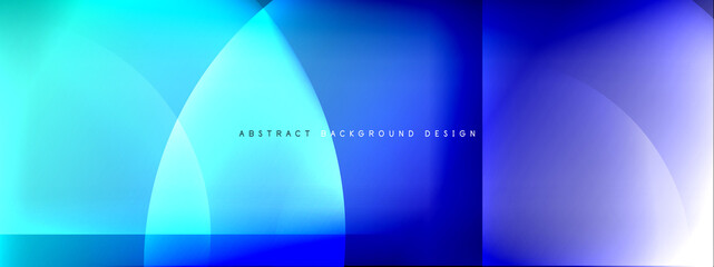 Vector abstract background - circle and cross on fluid gradient with shadows and light effects. Techno or business shiny design templates for text