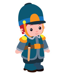 cute retro policeman character, cartoon illustration, isolated object on white background, vector illustration,