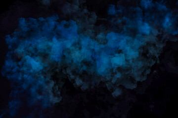 3d blue color splash on abstract black background	