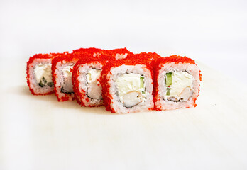 delicious japanese sushi rolls isolated, concept food