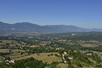 Fototapeta premium Panoramic view of countryside in the mountains of the Molise region, Italy.