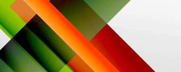 Geometric abstract backgrounds with shadow lines, modern forms, rectangles, squares and fluid gradients. Bright colorful stripes cool backdrops