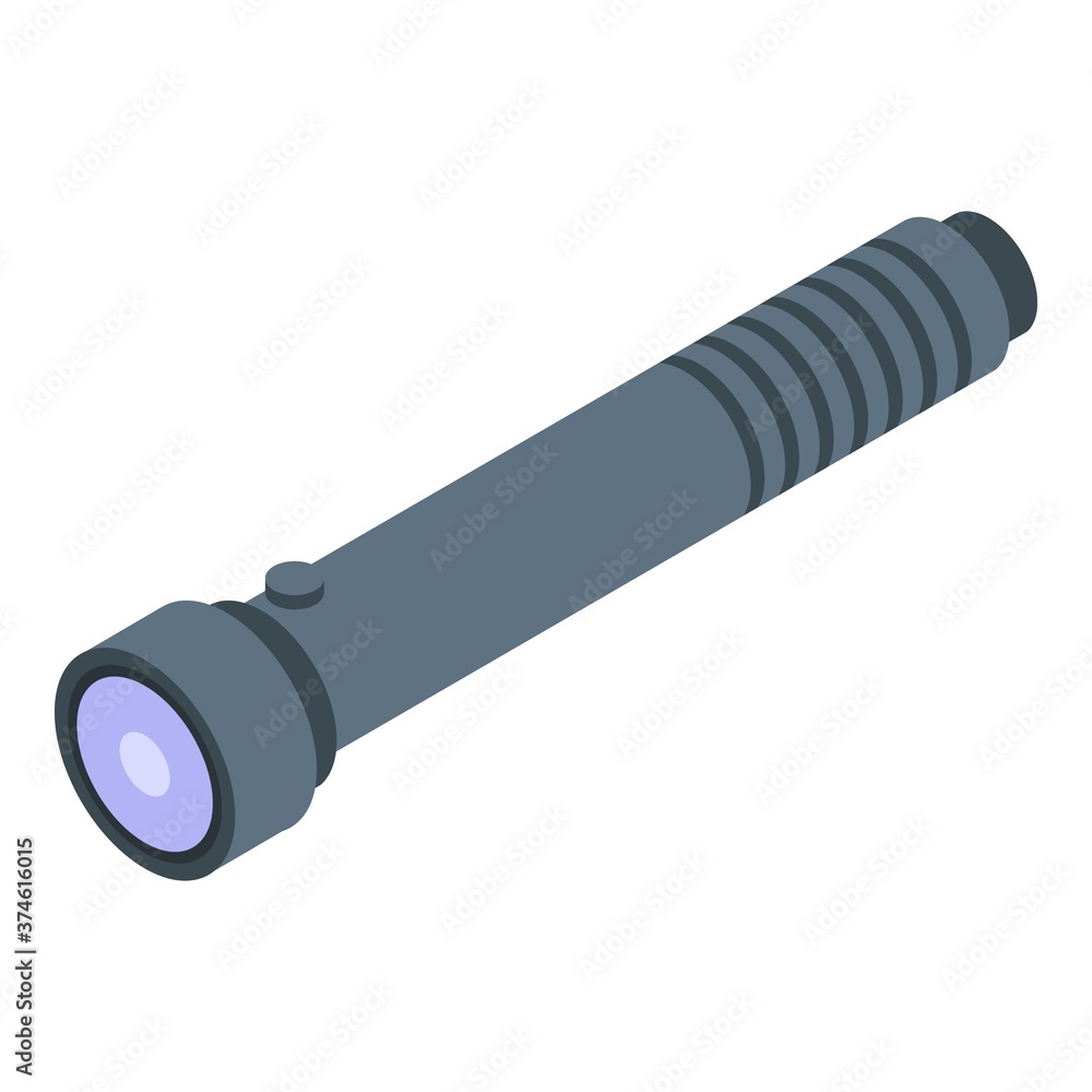 Poster security service flashlight icon. isometric of security service flashlight vector icon for web desig