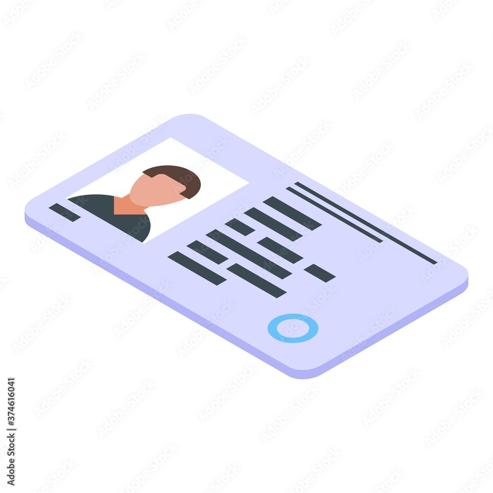 Poster security service id card icon. isometric of security service id card vector icon for web design isol