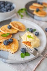 sweet home made vanilla pancakes with fresh berries
