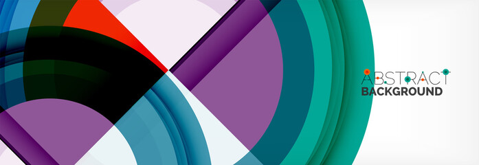 Round shapes, triangles and circles. Modern abstract background