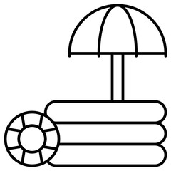 Inflatable pool icon, Summer vacation related vector