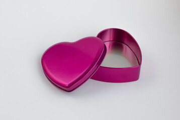 Open pink heart shaped box for candy and gifts #6
