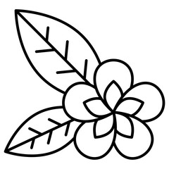 Plumeria flower icon, Summer vacation related vector