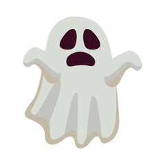 Halloween white ghost cartoon vector design