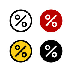 percent discount circle icon symbol vector eps