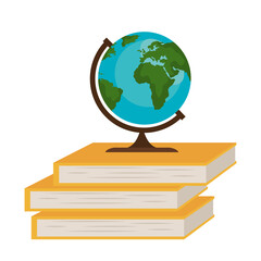 School world sphere with books design, Education class lesson and knowledge theme Vector illustration