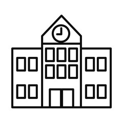 school building icon, line style