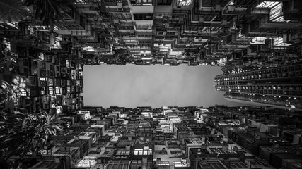 Skyscraper View Of Residential Building In Hong Kong On October 11, 2018