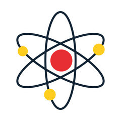 atom icon image, flat style