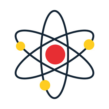 atom icon image, flat style