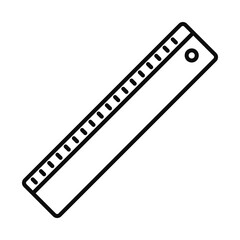 school ruler icon, line style