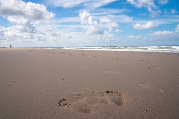 Fußabdrücke im Sand 1. Footprint in sand