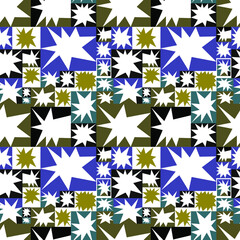 cheerful cartoon pattern with stars. seamless vector pattern with bright pattern, created for fabrics, kids wallpaper, design