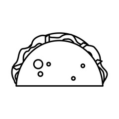 mexican taco icon, line style