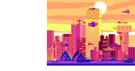 Fototapeta premium vector illustration of a city