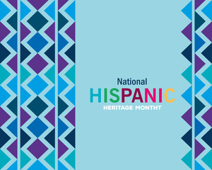 blue pattern background design, national hispanic heritage month and culture theme Vector illustration