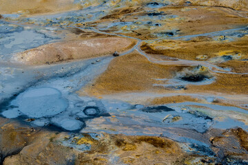 Sulfuric texture in volcanic land