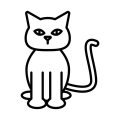 Cute cat line style icon vector design