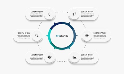 Business data visualization. Process chart. Abstract elements of graph, diagram with steps, options, parts or processes. Vector business template . Creative concept for infographic. 