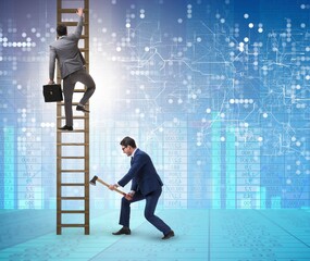 Business unethical competition concept with businessmen