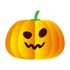Halloween pumpkin cartoon design, Holiday and scary theme Vector illustration
