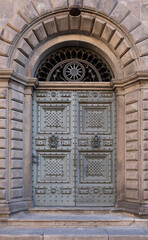 Old wooden door with ornaments