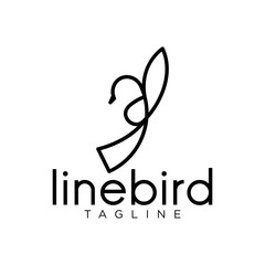 abstract line bird logo design idea