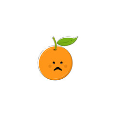 Orange fruit icon. fruit expression icon. pattern material. Vector illustration