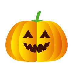 Halloween pumpkin cartoon design, Holiday and scary theme Vector illustration