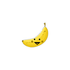 Banana fruit icon. fruit expression icon. pattern material. Vector illustration