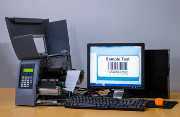 Barcode Sticker ribbon Printing Machine. 