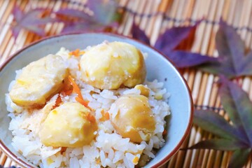 栗ごはんと紅葉