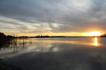 Calm Of Astotin Lake, Elk Island National Park, Alberta