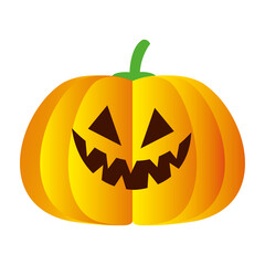 Halloween pumpkin cartoon design, Holiday and scary theme Vector illustration