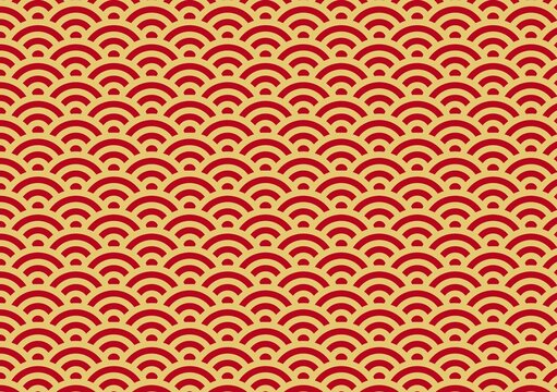 japanese old pattern aonami wave