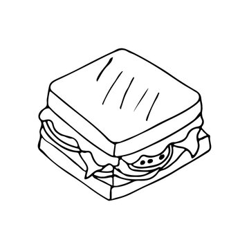 recommend clip art: Sandwich doodle icon in vector. Hand drawn sandwich icon in vector