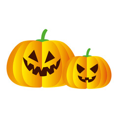 Halloween pumpkins cartoons design, Holiday and scary theme Vector illustration