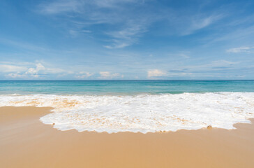 Fototapeta na wymiar Landscape view of beach sea sand in sunny day
