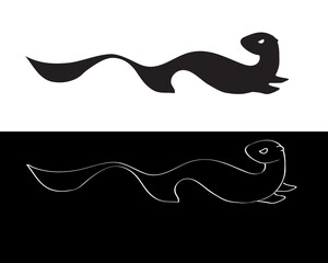 Vector logo with a ferret. Animal. 