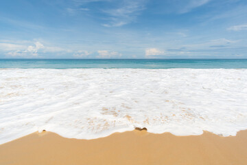 Fototapeta na wymiar Landscape view of beach sea sand in summer day
