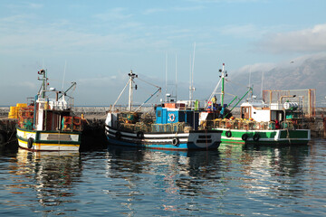 Fototapeta premium fishing trawlers in harbour