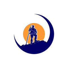 Climber logo design vector template. Outdoor activity logo symbol